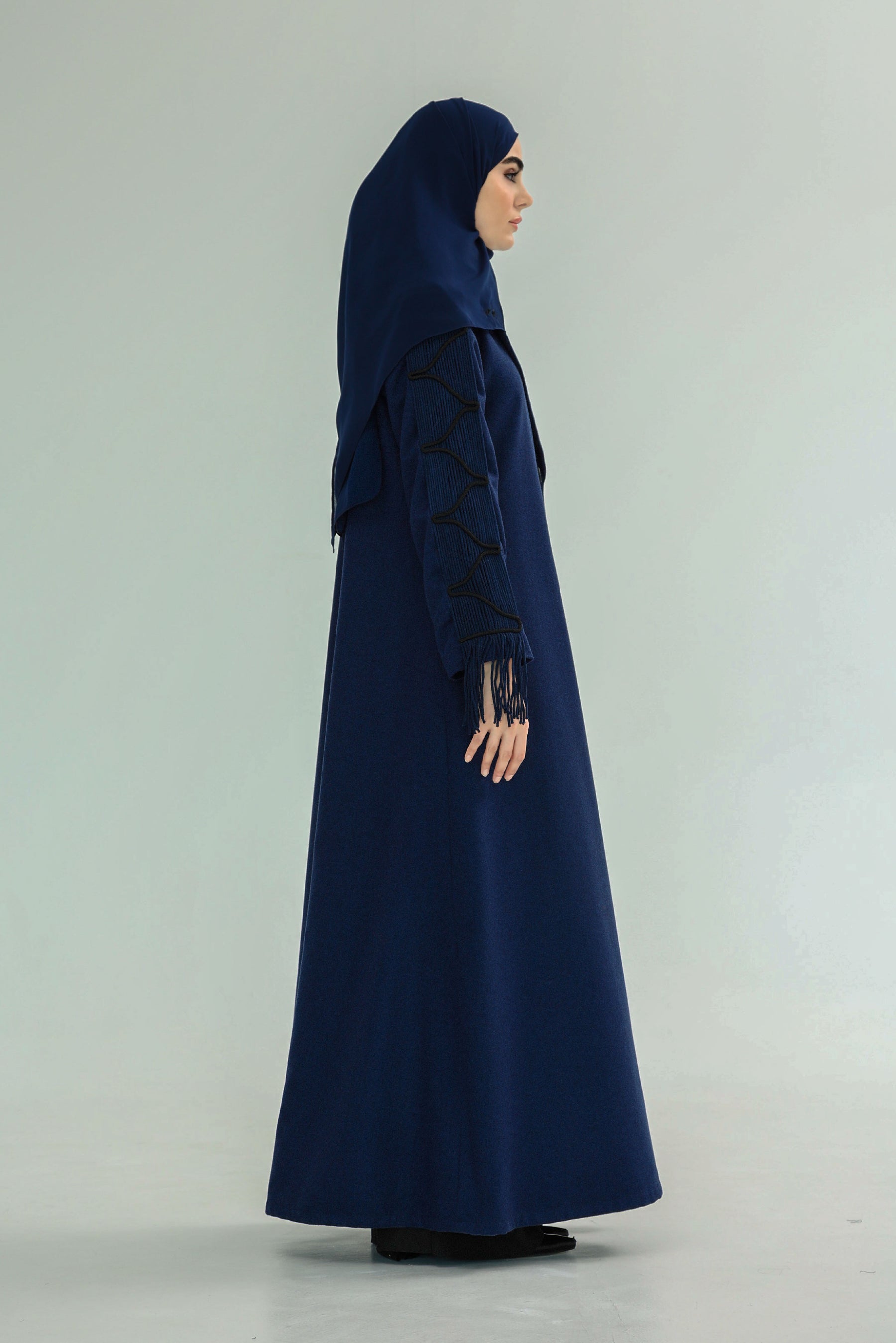 Corded Sleeve Abaya in Night Sky