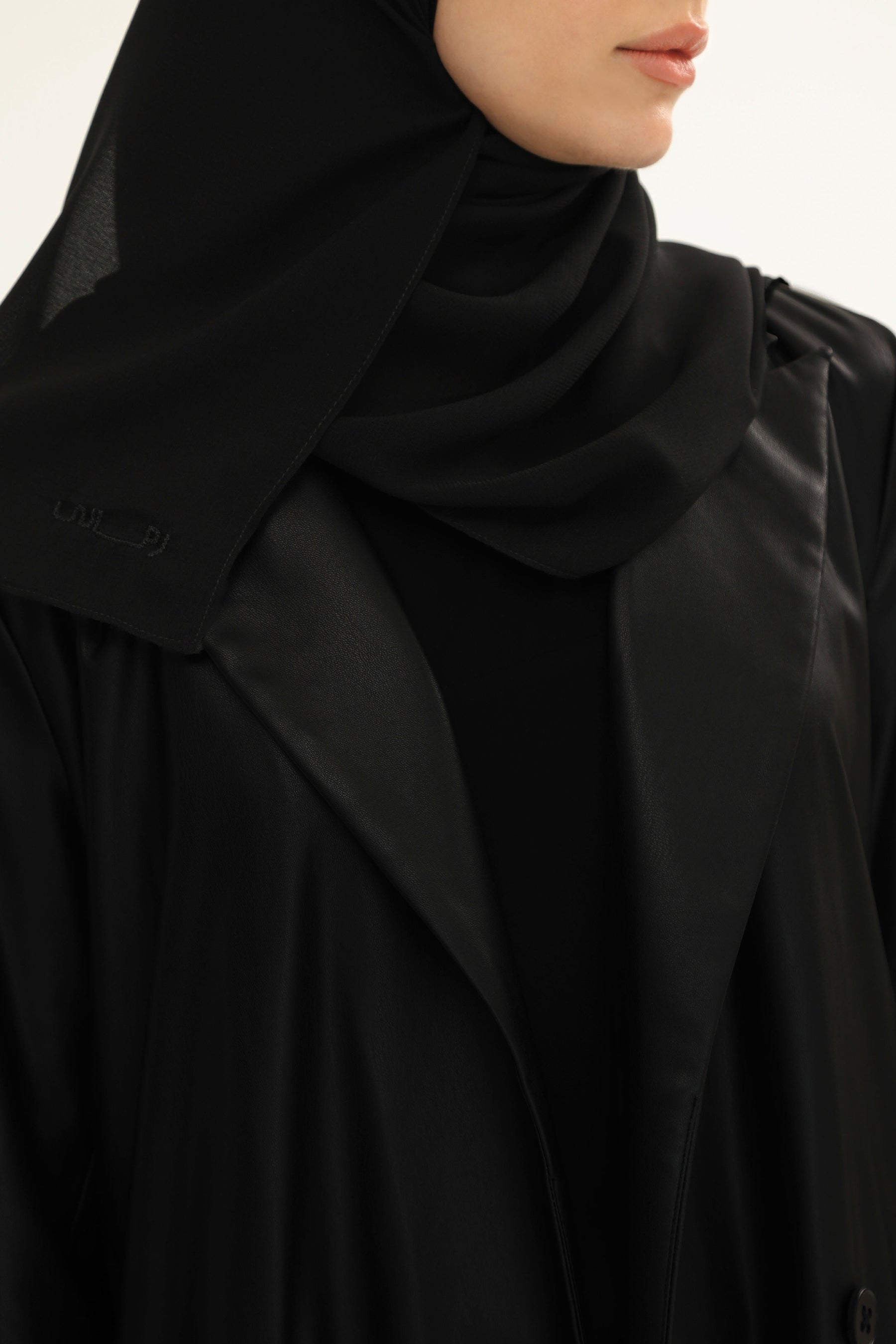 Midnight Leather Blazer Abaya