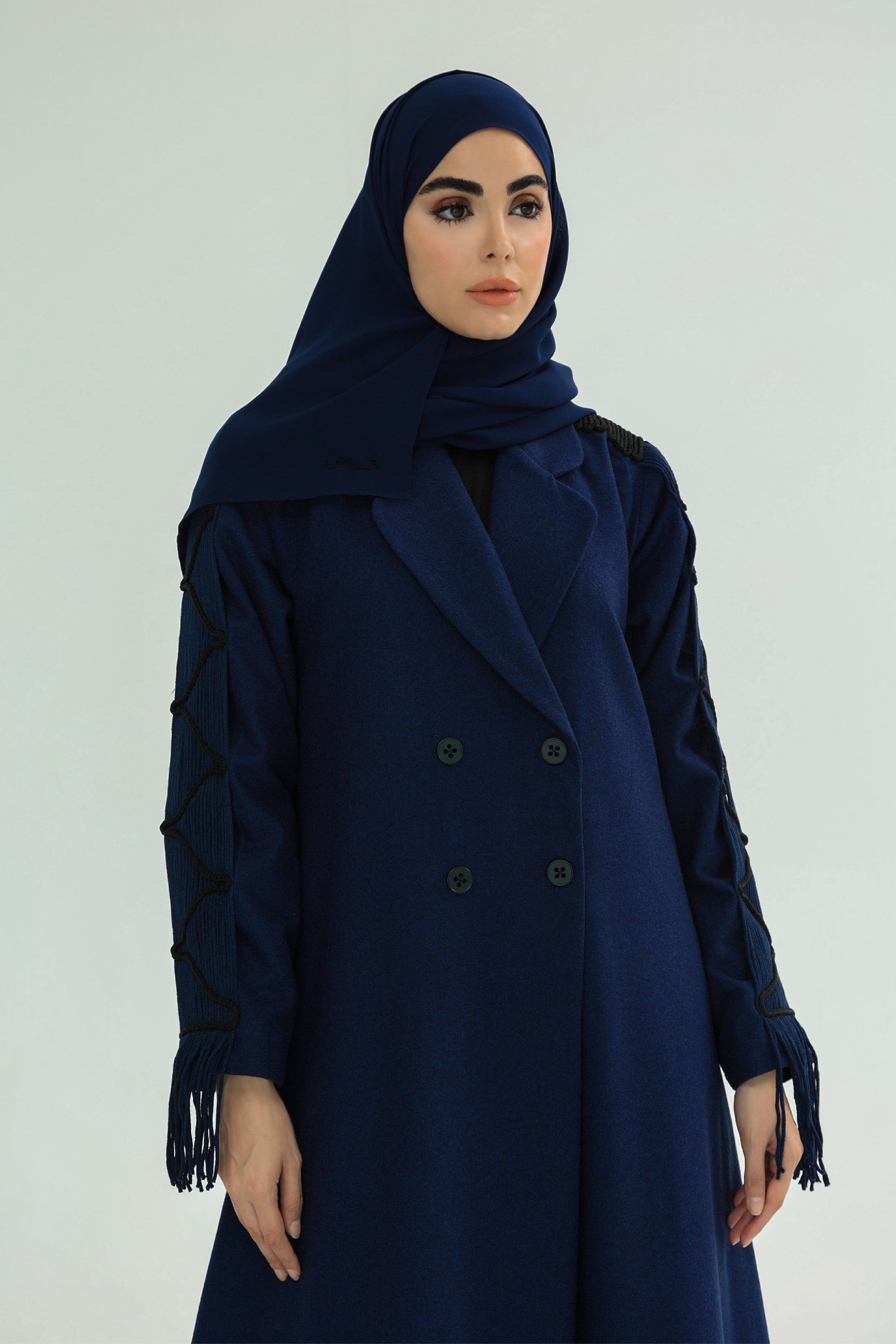 Corded Sleeve Abaya in Night Sky