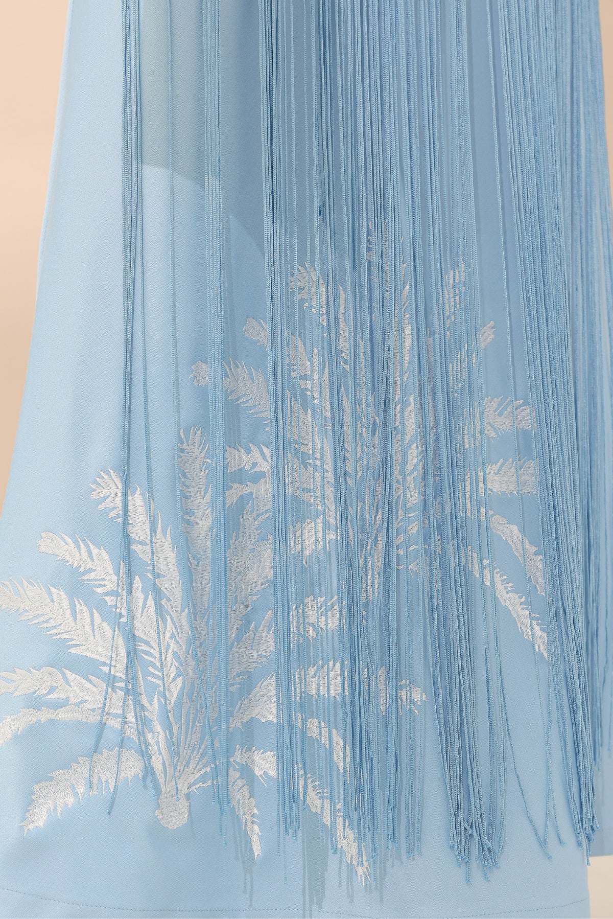 Blue Tassel Skirt with Date Palm