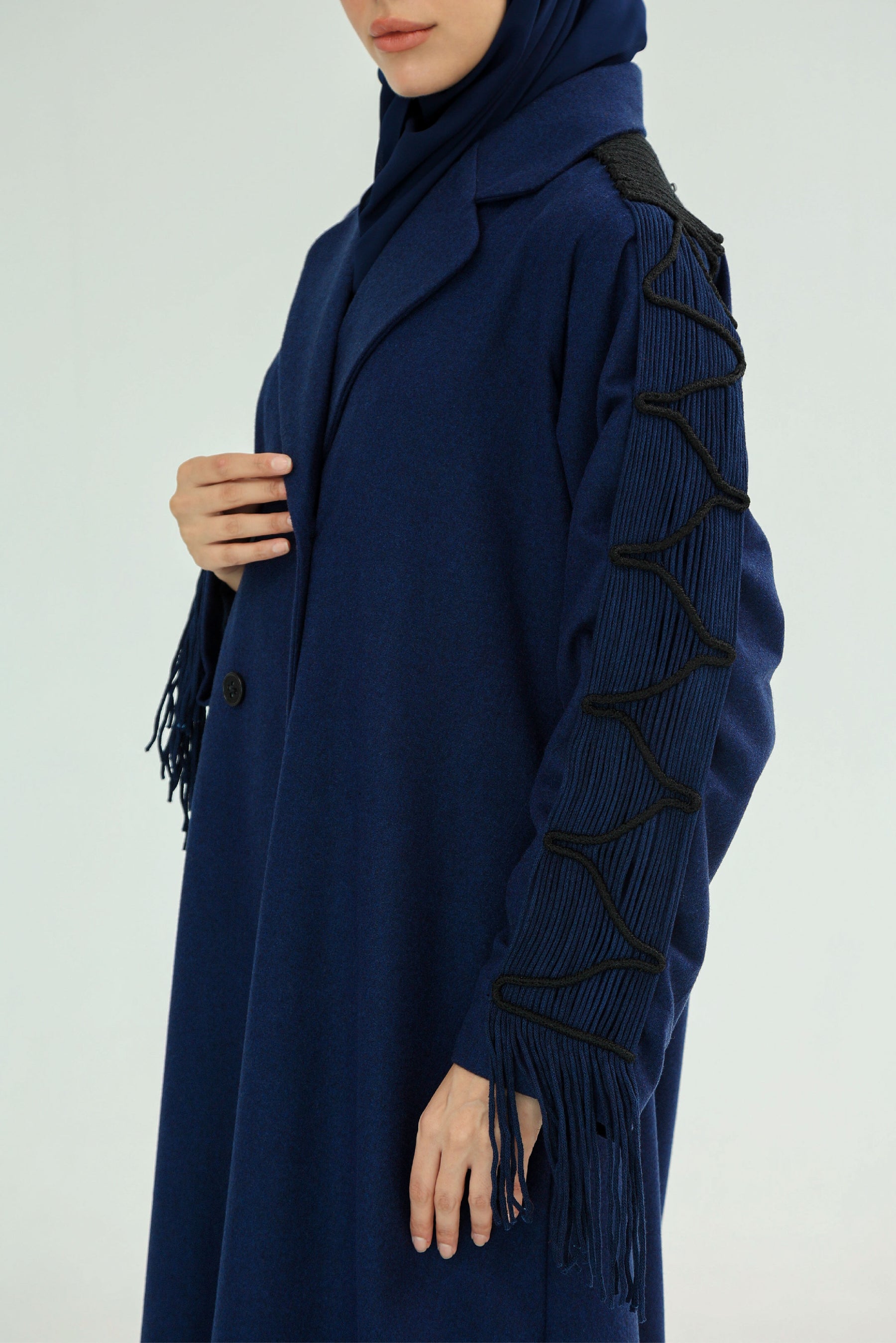 Corded Sleeve Abaya in Night Sky