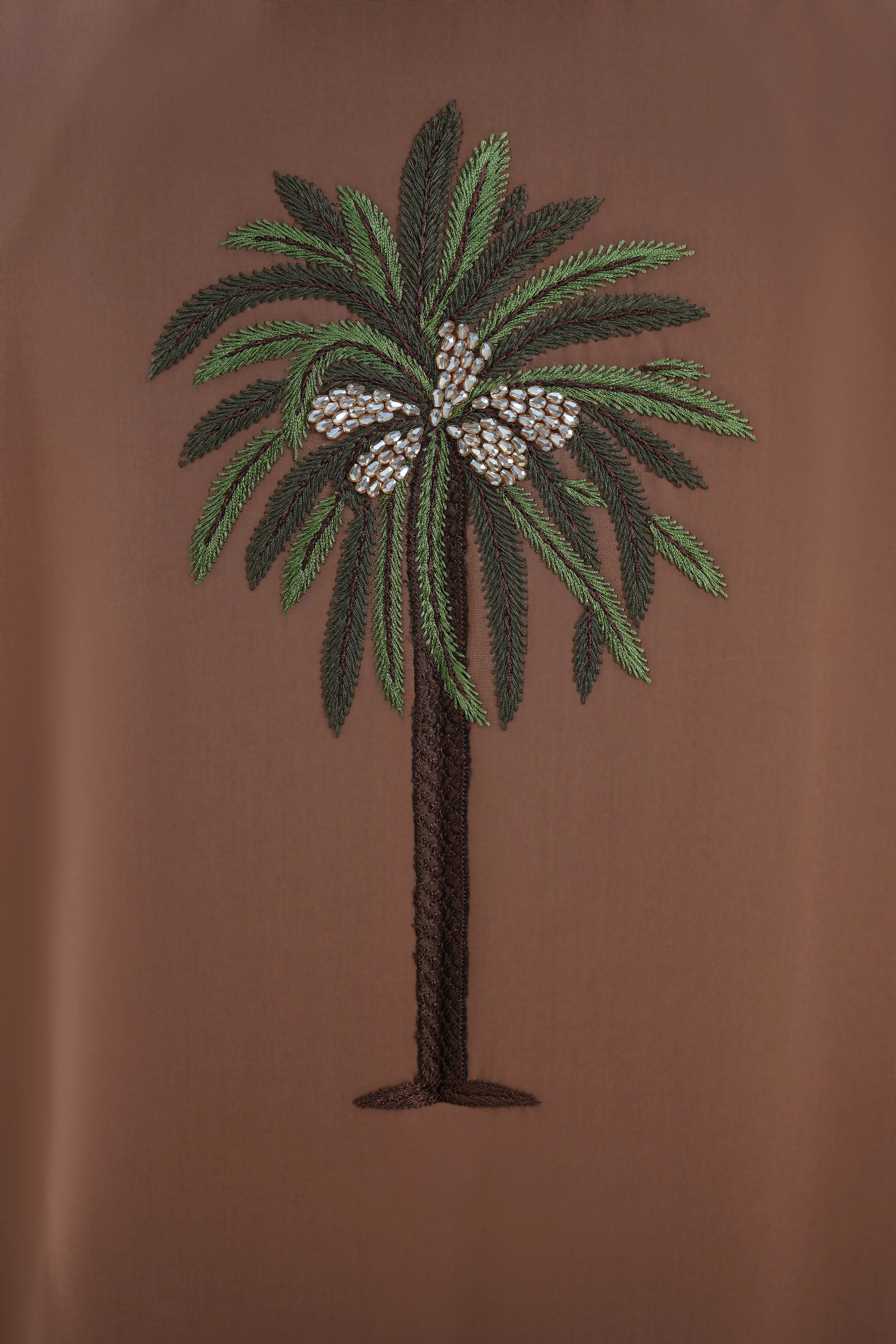 Overlap Abaya with Date Palm Embroidery