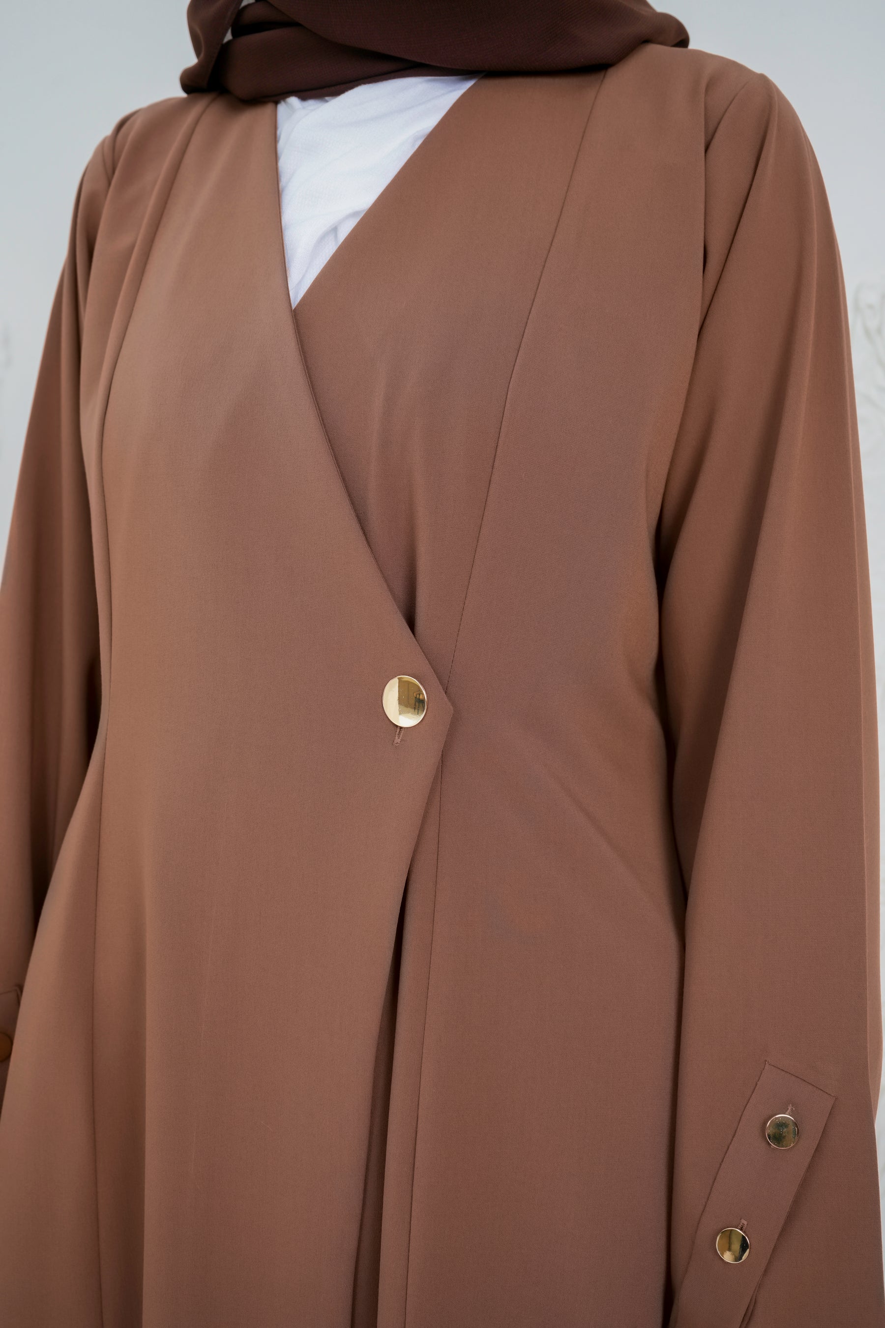 Overlap Abaya with Date Palm Embroidery