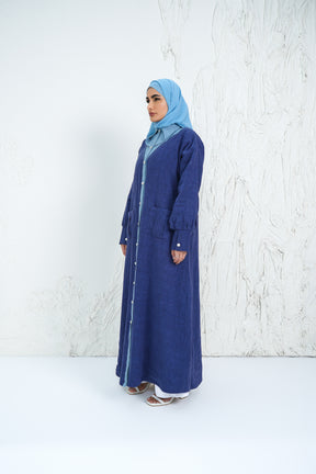 Blue Shirt Abaya