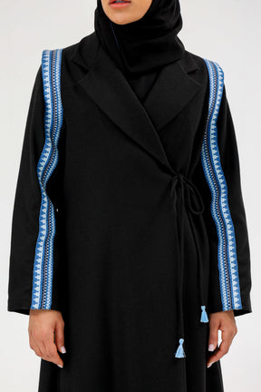 Horse Tooth Sadu Abaya in Midnight