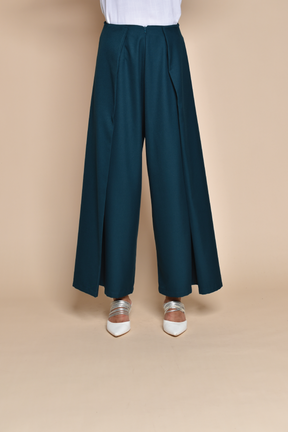 Flap Detail High-Waist Pants