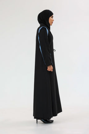 Horse Tooth Sadu Abaya in Midnight