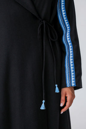 Horse Tooth Sadu Abaya in Midnight