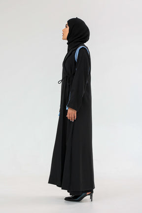Horse Tooth Sadu Abaya in Midnight