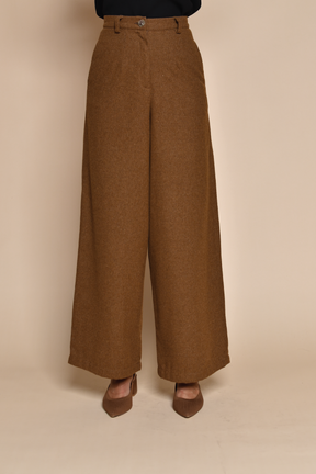 Loose Fit Straight Cut High-Waist Pants