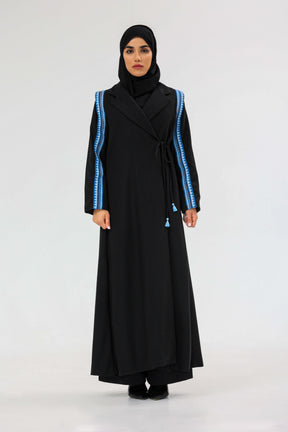 Horse Tooth Sadu Abaya in Midnight