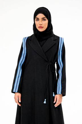Horse Tooth Sadu Abaya in Midnight
