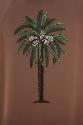 Overlap Abaya with Date Palm Embroidery